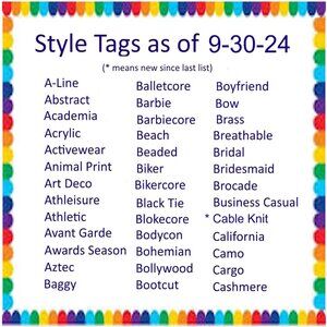 Official Poshmark STYLE TAG LIST - Print the Photos - Description Listing Help